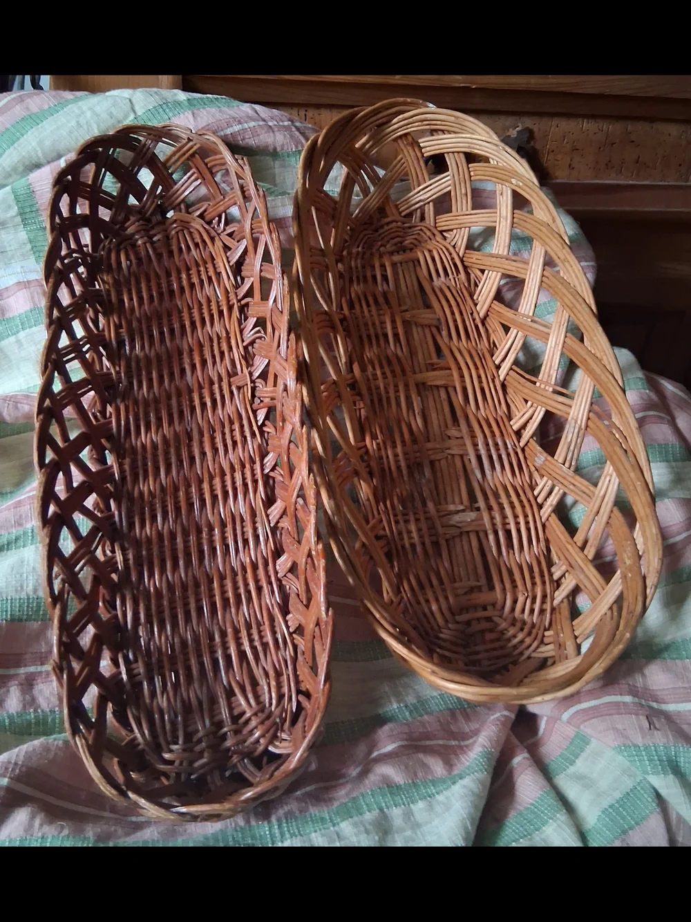 Woven Rattan Bread Baguette Basket - Brown